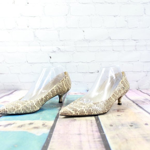 Stuart Weitzman Snakeskin Pump Shoes Size 8 M - Picture 2 of 9